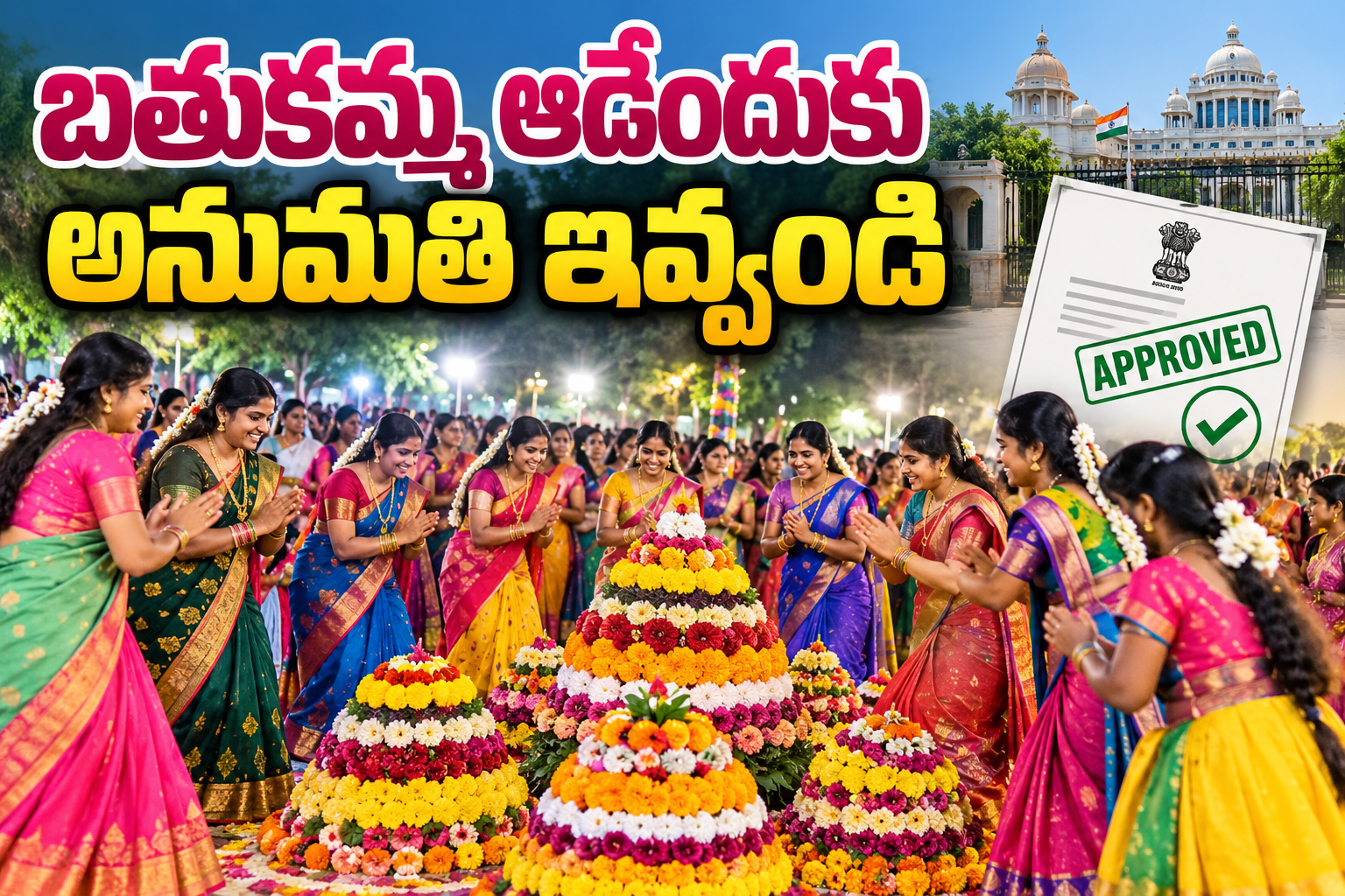 బతుకమ్మ ఆడేoదుకు అనుమతి ఇవ్వండి